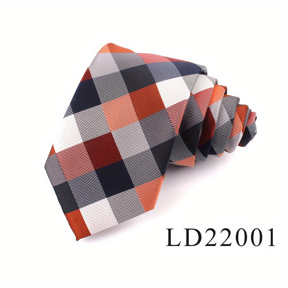 Men's Plaid Jacquard Necktie Polyester Woven Formal Wedding Tie