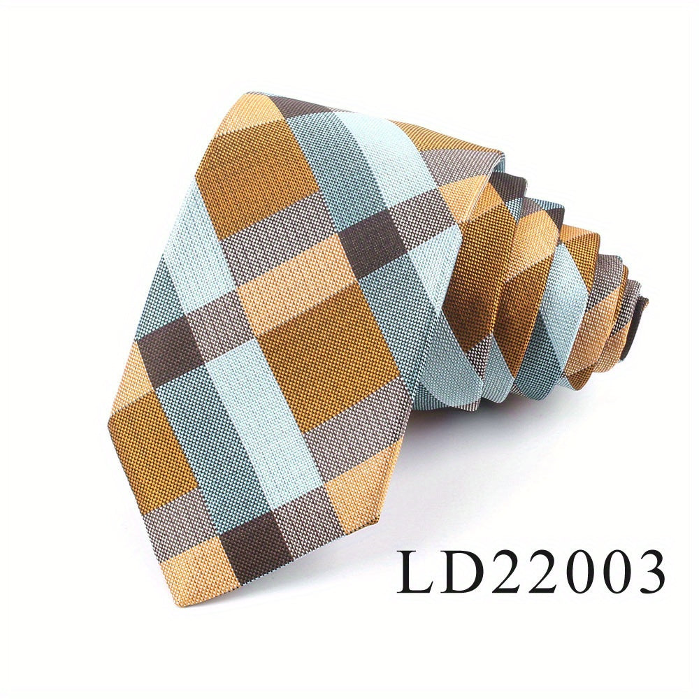 Men's Plaid Jacquard Necktie Polyester Woven Formal Wedding Tie