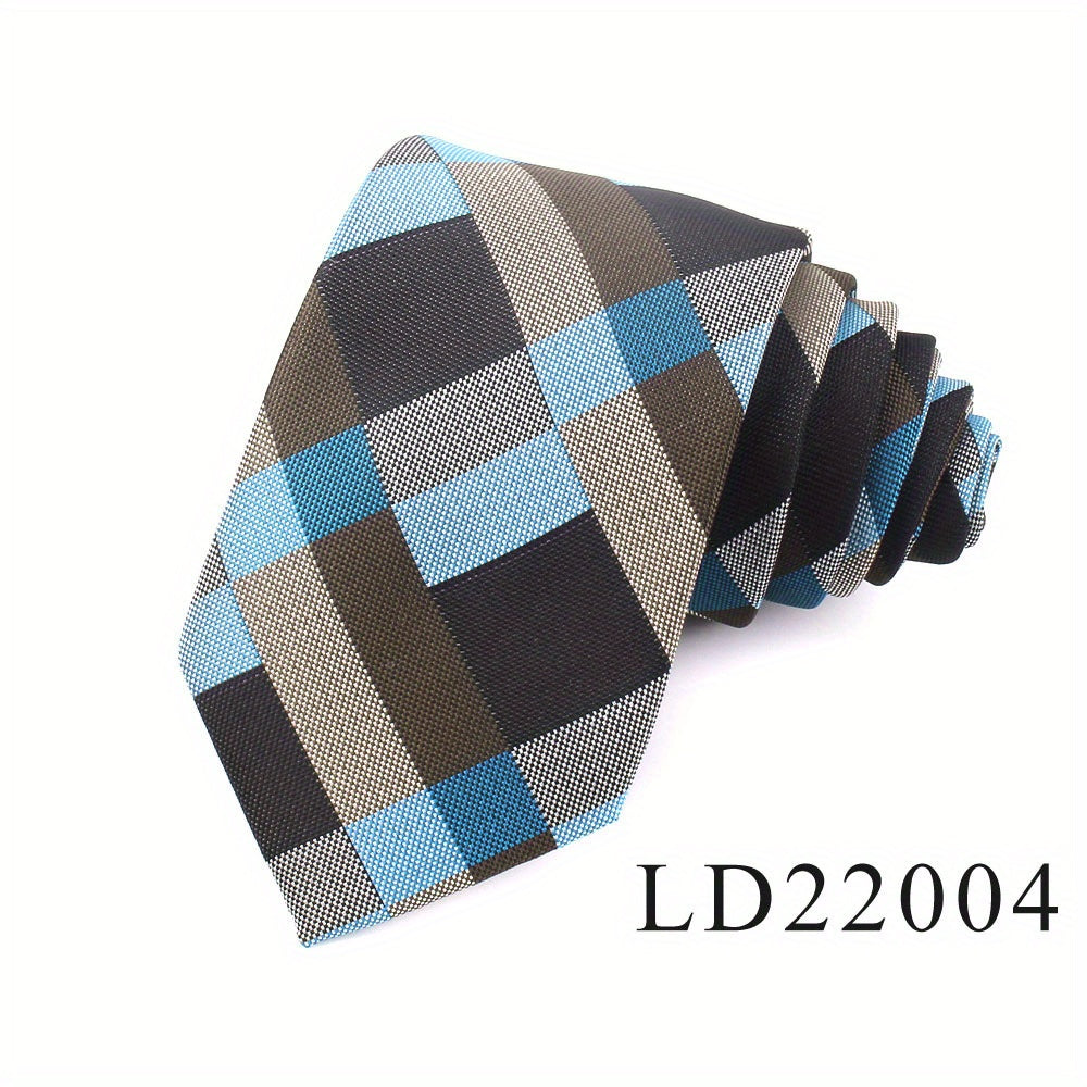 Men's Plaid Jacquard Necktie Polyester Woven Formal Wedding Tie