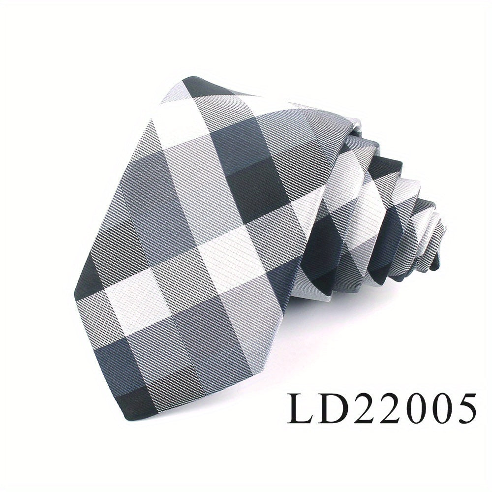 Men's Plaid Jacquard Necktie Polyester Woven Formal Wedding Tie