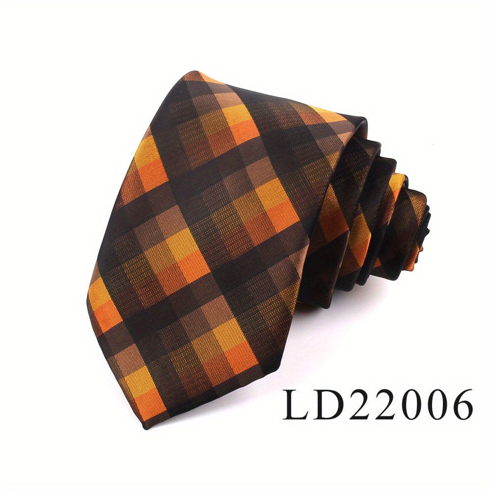 Men's Plaid Jacquard Necktie Polyester Woven Formal Wedding Tie