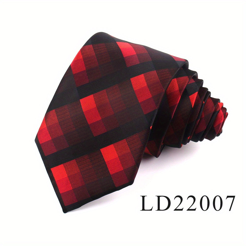 Men's Plaid Jacquard Necktie Polyester Woven Formal Wedding Tie