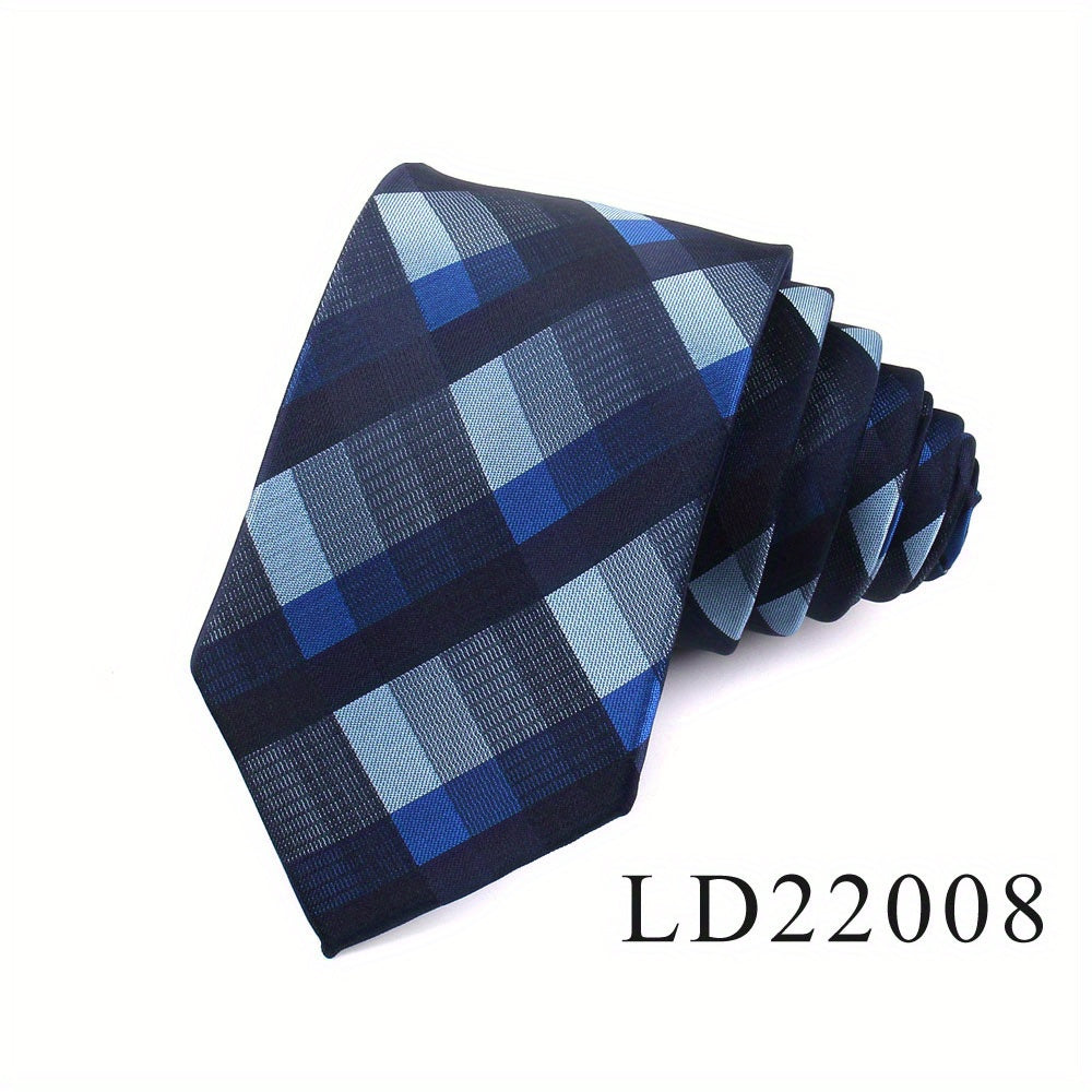 Men's Plaid Jacquard Necktie Polyester Woven Formal Wedding Tie