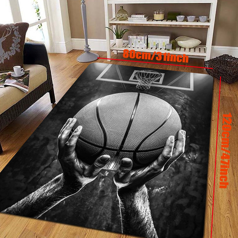 Basketball Dream Art Printed Floor Rug, Washable, Anti-Slip, Indoor Outdoor
