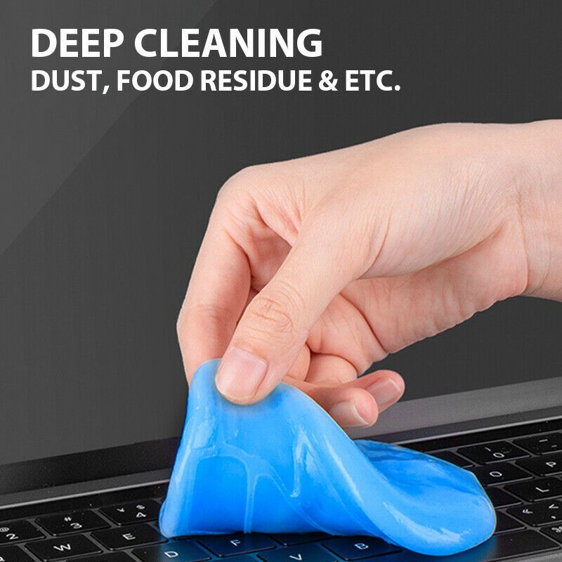Silicone Dust Cleaning Gel for Cars, Laptops, and Home Surfaces, 70g, Yellow and Blue