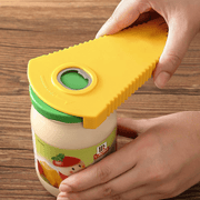 Multi-Purpose Plastic Bottle Opener with Yellow Grip and Green Base