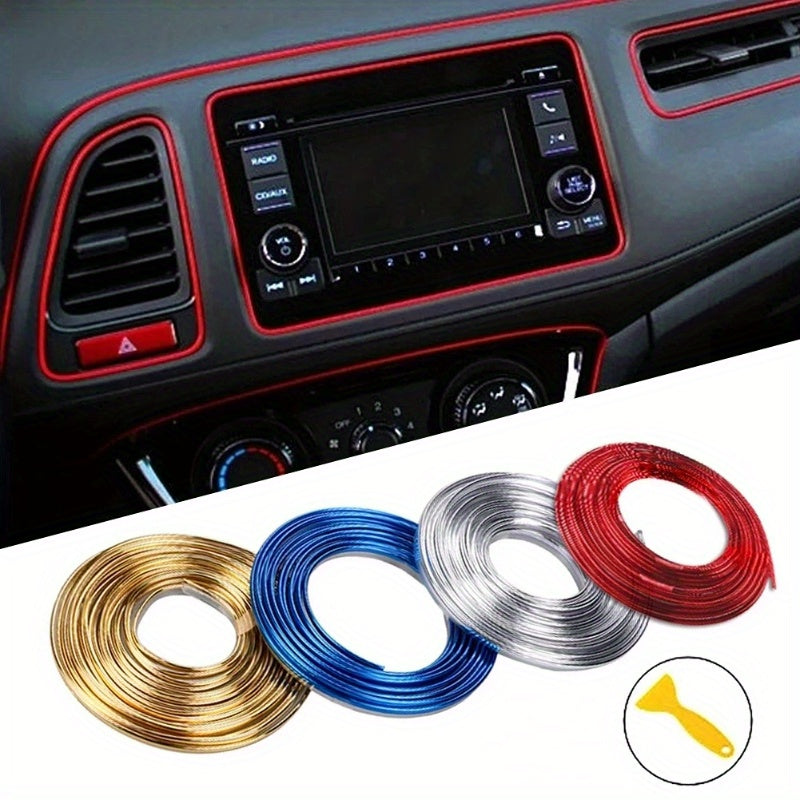 Universal Car Interior Moulding Decoration Flexible Strips 3m Dashboard Door Cover