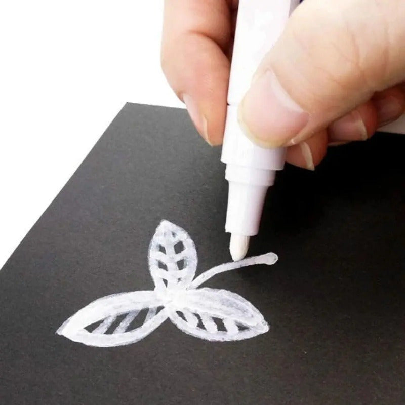 3 Pack White Paint Markers Waterproof Quick Drying Tire Oil Paint Pen Set