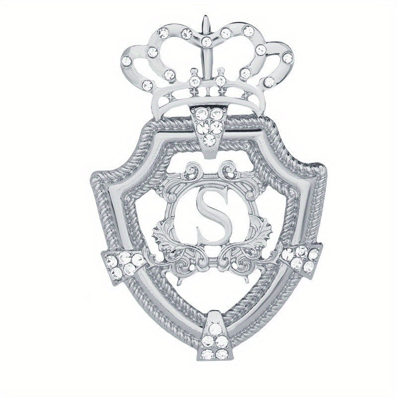 Men's Brooch Shield Badge S Lapel Pin Coat Accessory Stylish Jewelry