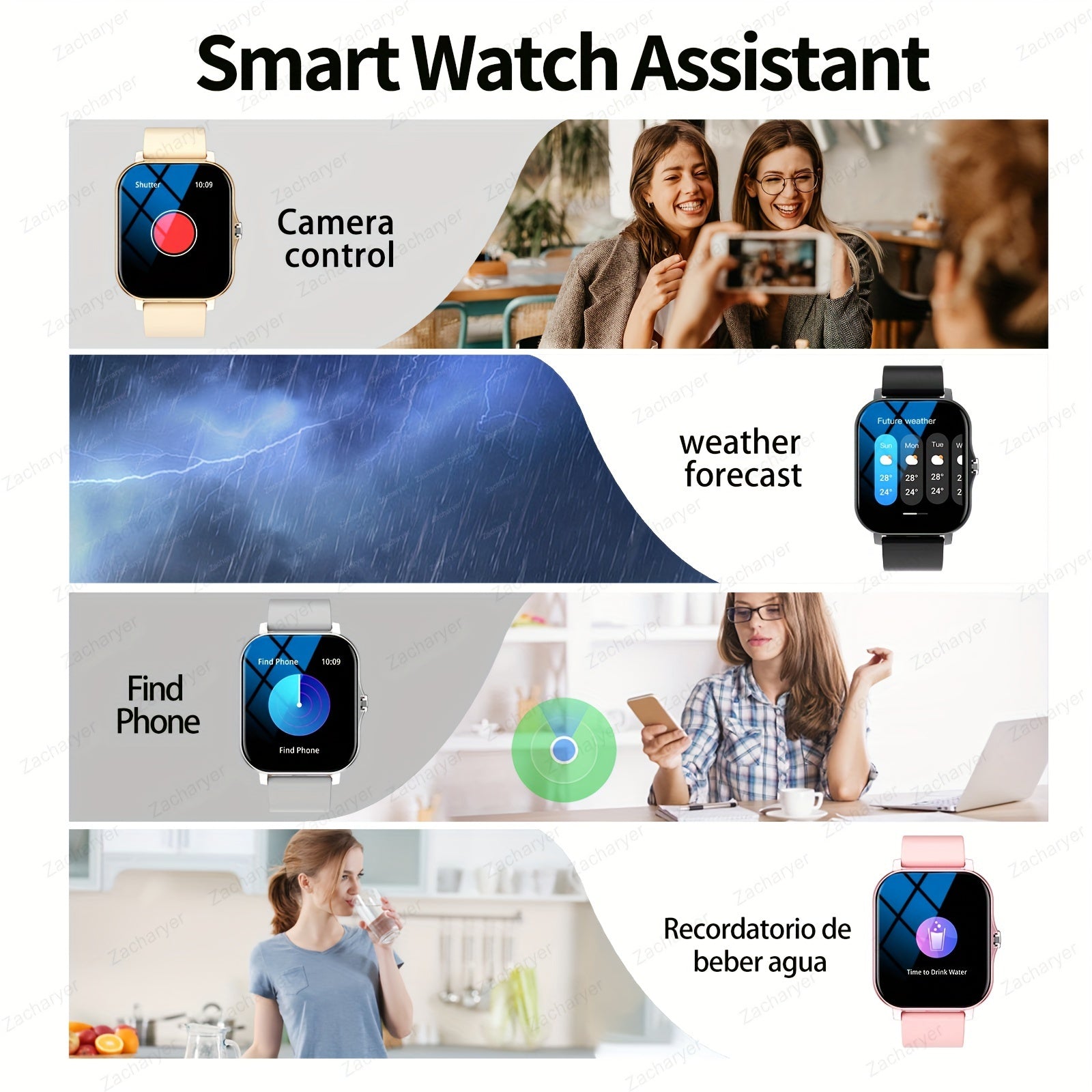 Fitness Smartwatch for Men and Women with Heart Rate Monitoring and Multiple Sports Modes
