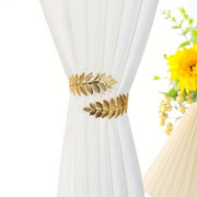Decorative Boho Curtain Tieback with Golden Leaf Design for Window Decor