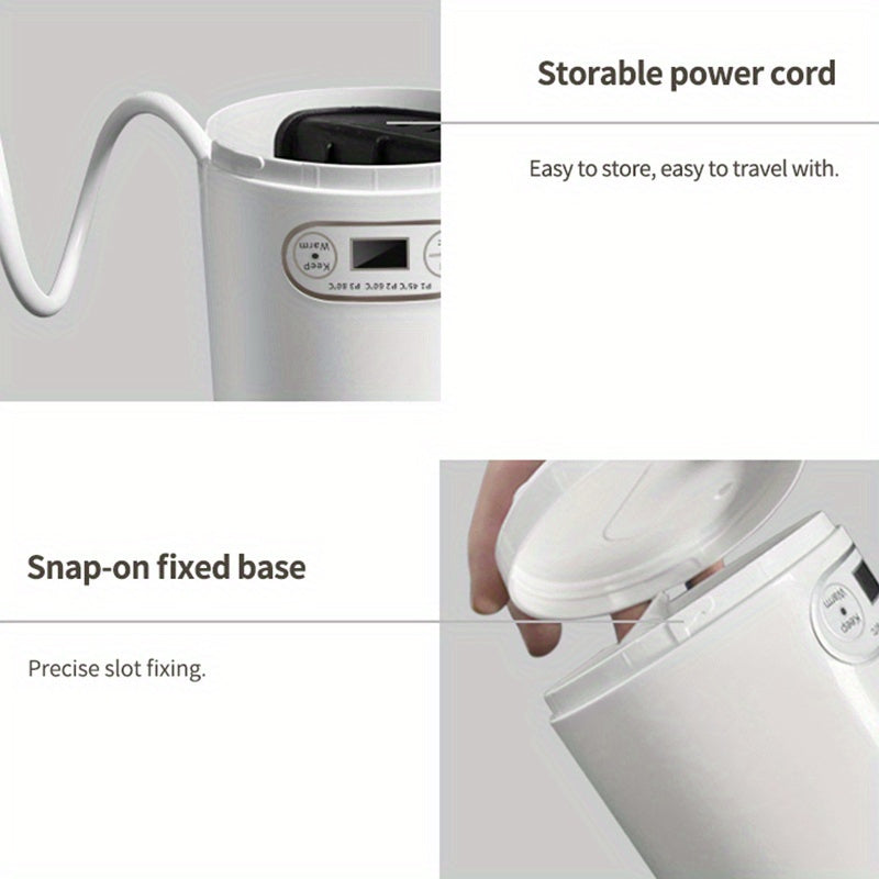 Portable 304 Stainless Steel Electric Kettle with LED Display and 350ml Capacity