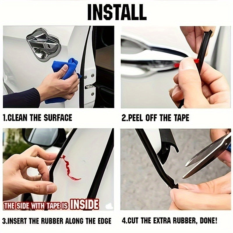 Universal Car Door Edge Guard Strip Rubber Protector 5m Scratch Seal