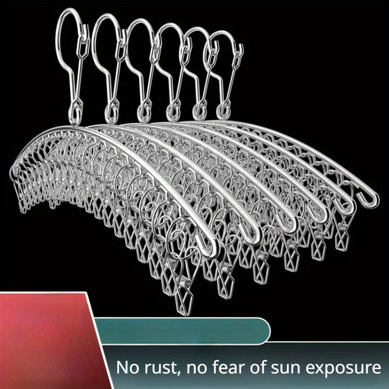 Estantería de almacenamiento para calcetines de acero inoxidable con 8 o 16 ganchos y gancho giratorio para secar calcetines y ropa interior