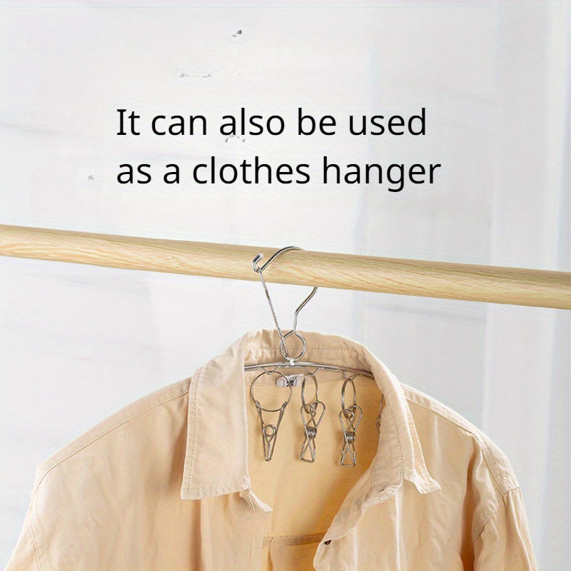 Estantería de almacenamiento para calcetines de acero inoxidable con 8 o 16 ganchos y gancho giratorio para secar calcetines y ropa interior