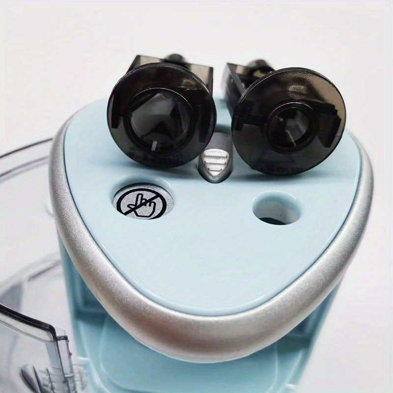 Electric Dual-Hole Pencil Sharpener for Students with Powerful Semi-Automatic Design