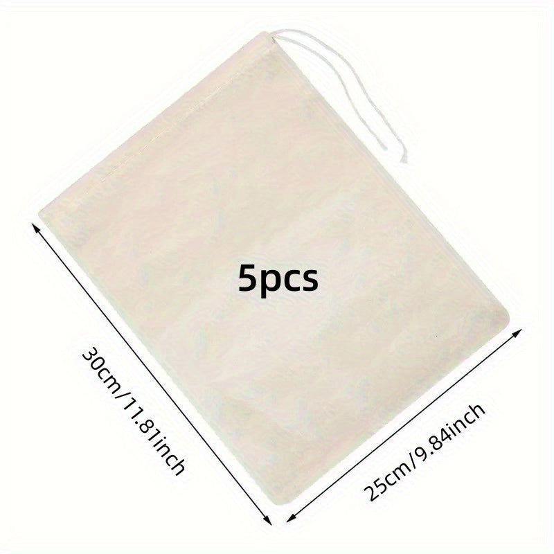 3/5 Pcs Fabric Straining Bags for Nut Milk Cold Brew Tea Yogurt Dishwasher Safe