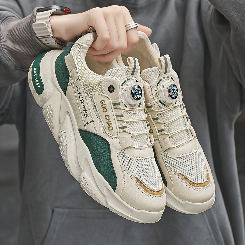 Men's Casual Chunky Sneakers with Soft Foam Sole Non-Slip Lace-Up Outdoor Shoes