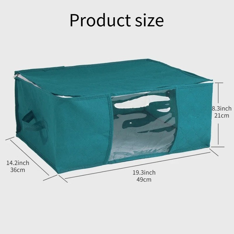 Folding Storage Box for Quilts Clothes Non-Woven Wardrobe Dustproof Organizer