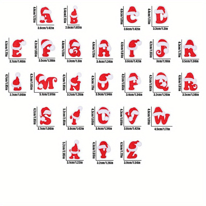 26 рождественских вышитых нашивок для писем, для девочек, на клеевом или швейном креплении, с возможностью персонализации