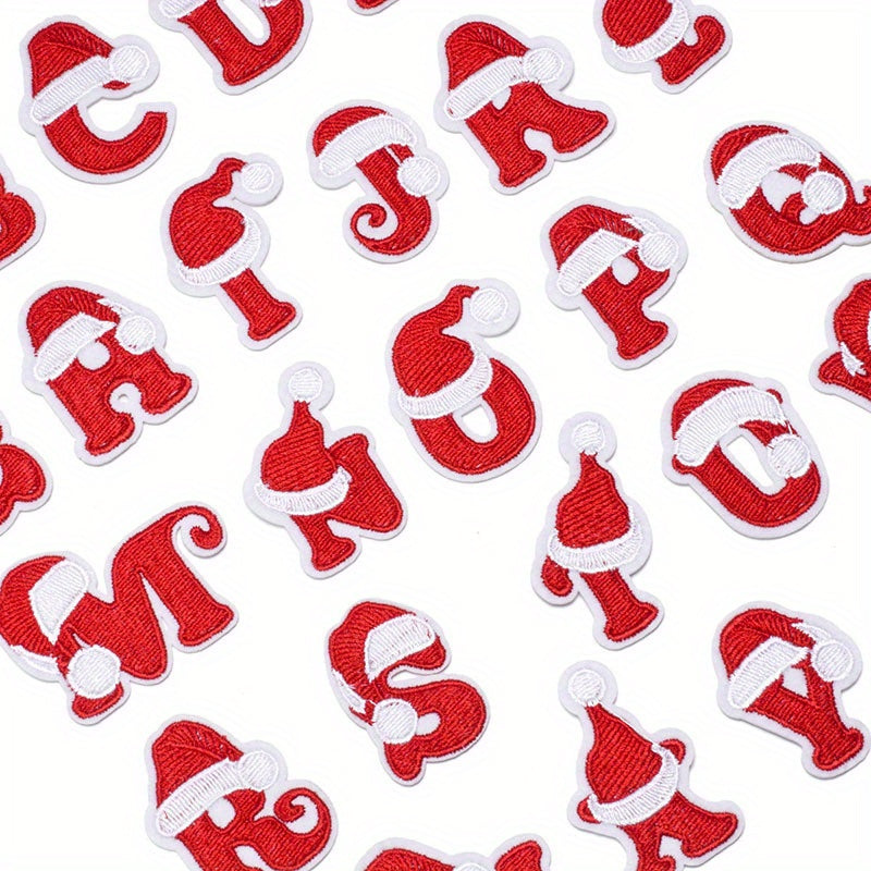 26 рождественских вышитых нашивок для писем, для девочек, на клеевом или швейном креплении, с возможностью персонализации