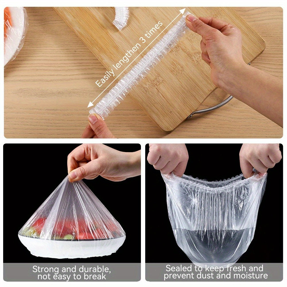 Elastic Disposable Food Covers 100 Pieces 35.99cm Long Food Preservation Outdoor Cooking
