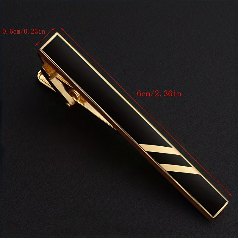Men's Copper Striped Tie Clip Necktie Bar Stylish Suit Accessory