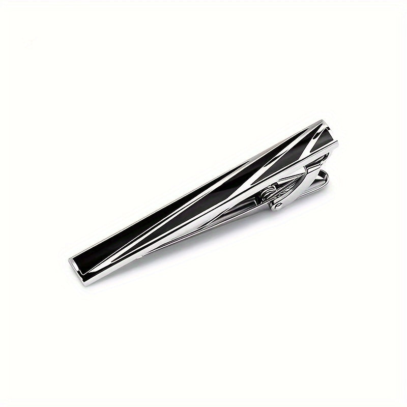 Men's Copper Striped Tie Clip Necktie Bar Stylish Suit Accessory