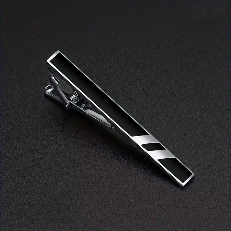 Men's Copper Striped Tie Clip Necktie Bar Stylish Suit Accessory