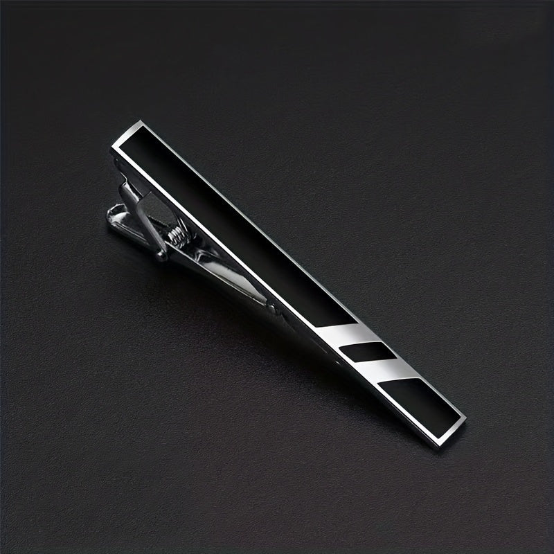 Men's Copper Striped Tie Clip Necktie Bar Stylish Suit Accessory