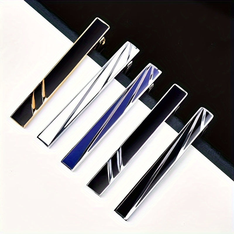 Men's Copper Striped Tie Clip Necktie Bar Stylish Suit Accessory