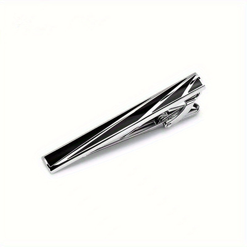 Men's Copper Striped Tie Clip Necktie Bar Stylish Suit Accessory