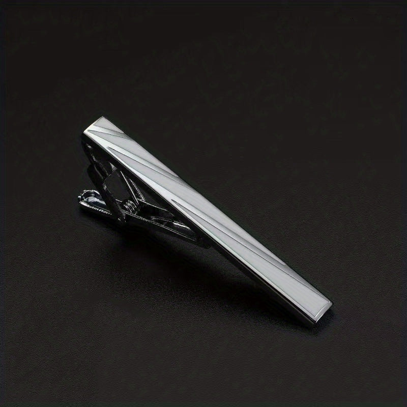 Men's Copper Striped Tie Clip Necktie Bar Stylish Suit Accessory