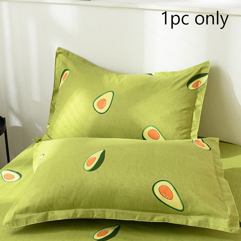 Brushed Polyester Pillowcase with Crown Avocado Strawberry Star Designs 48x74cm