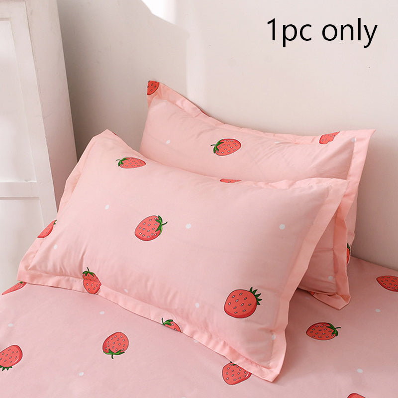 Brushed Polyester Pillowcase with Crown Avocado Strawberry Star Designs 48x74cm