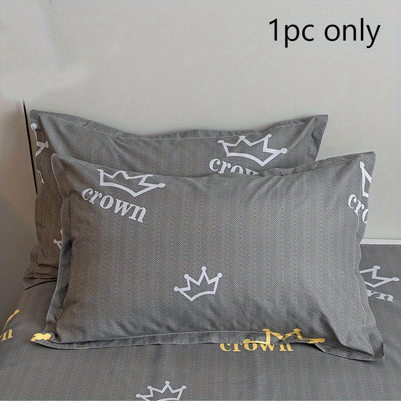 Brushed Polyester Pillowcase with Crown Avocado Strawberry Star Designs 48x74cm