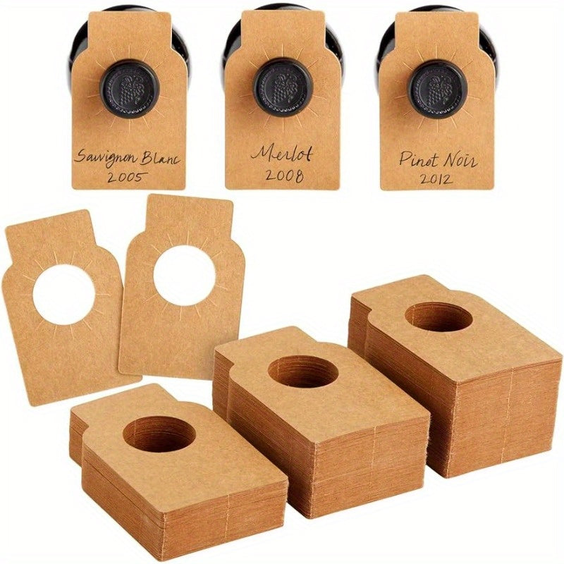 200 Wine Bottle Labels Kraft Hanging Tags for Cellar Collection with Name Year Tasting Notes