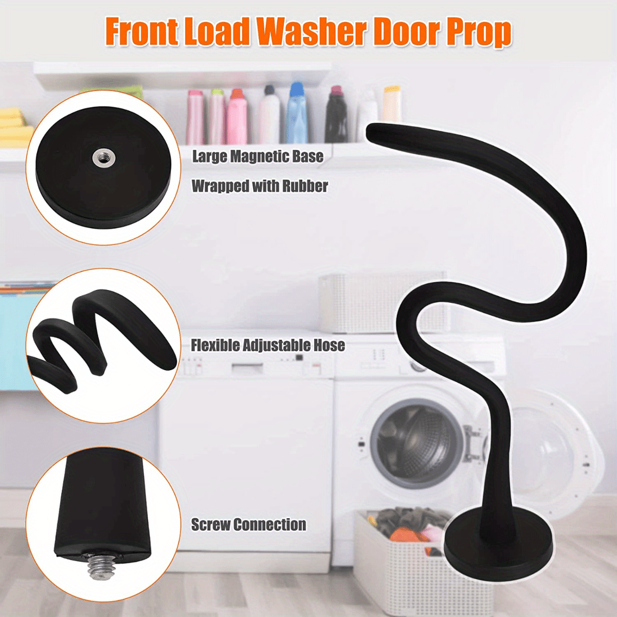 Magnetic Washer Door Support for Front-Loading Machines and Rv Laundry