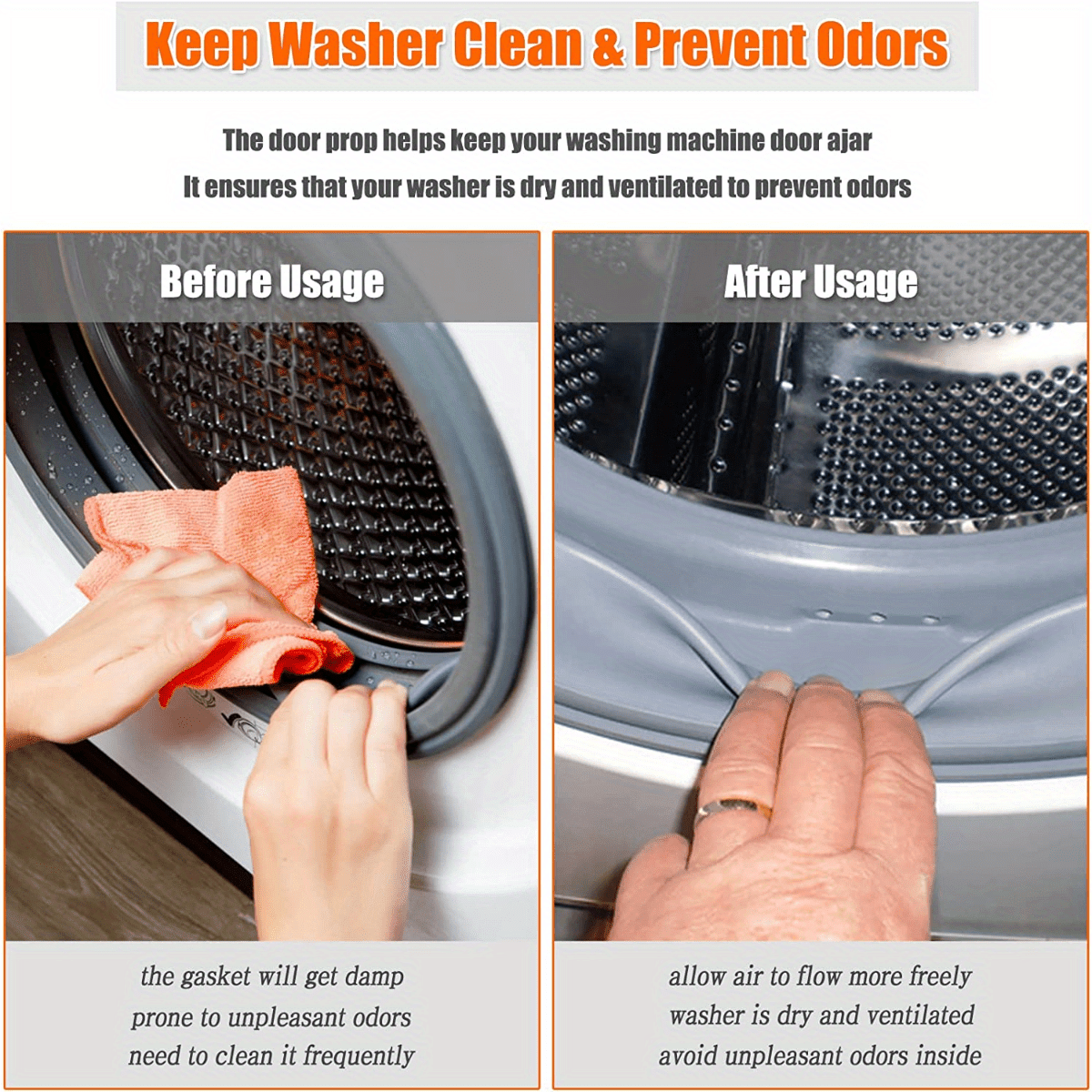 Magnetic Washer Door Support for Front-Loading Machines and Rv Laundry