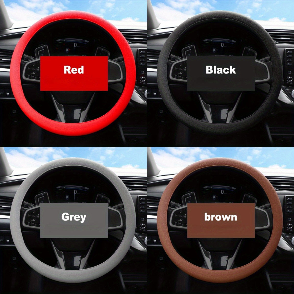 Cubierta de volante de silicona universal, accesorio de coche suave y elástico