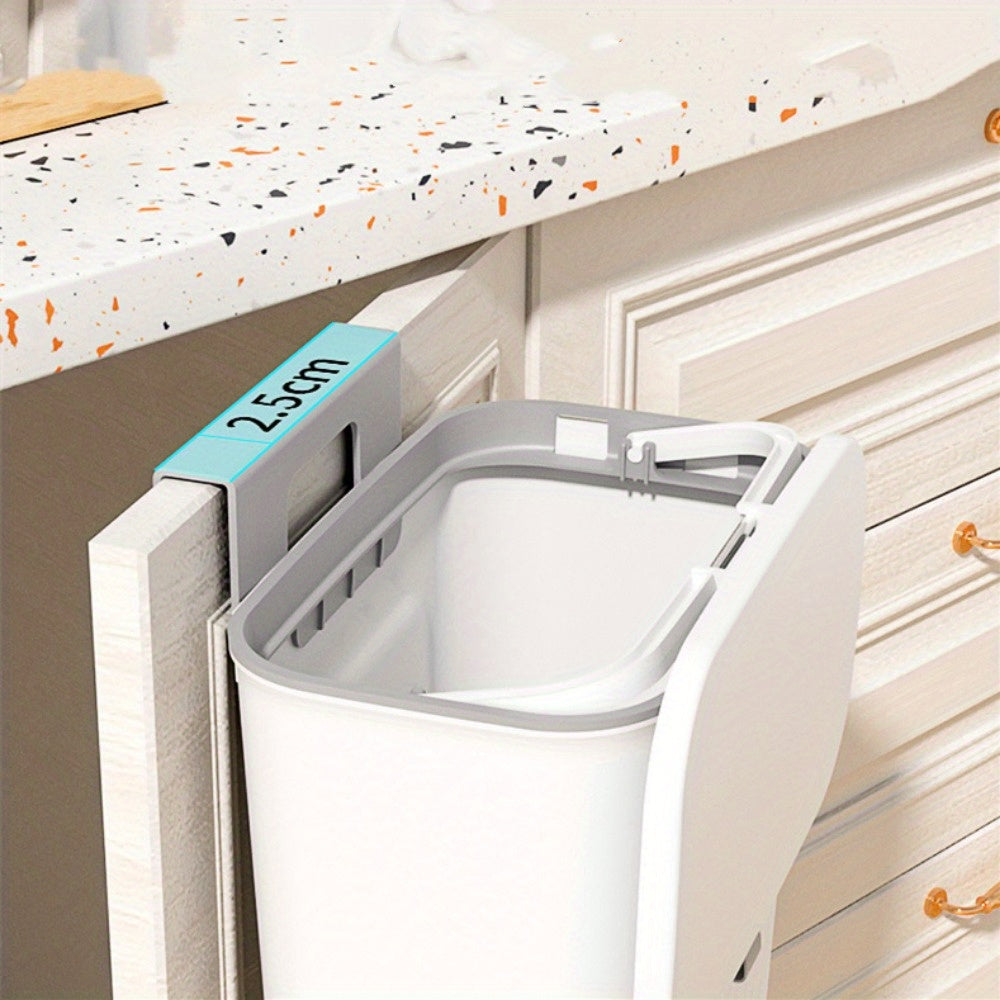 Cubo de basura de pared con gancho adhesivo, gran capacidad, cubo colgante para cocina y oficina