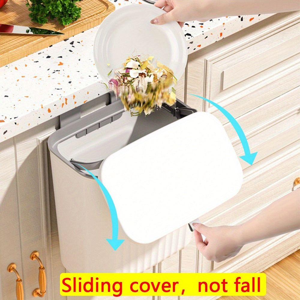 Cubo de basura de pared con gancho adhesivo, gran capacidad, cubo colgante para cocina y oficina