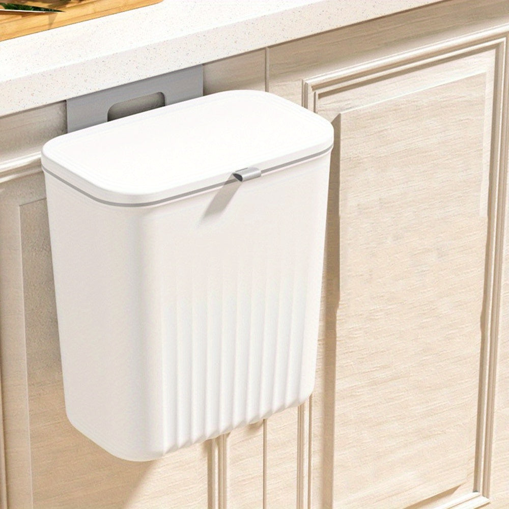 Cubo de basura de pared con gancho adhesivo, gran capacidad, cubo colgante para cocina y oficina