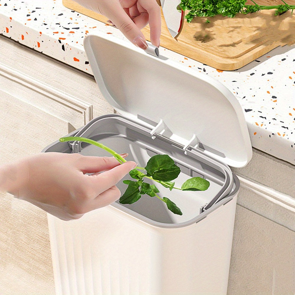 Cubo de basura de pared con gancho adhesivo, gran capacidad, cubo colgante para cocina y oficina