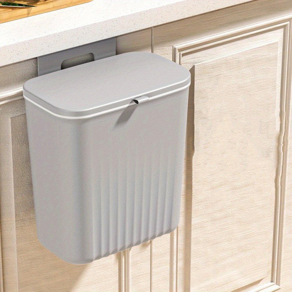 Cubo de basura de pared con gancho adhesivo, gran capacidad, cubo colgante para cocina y oficina