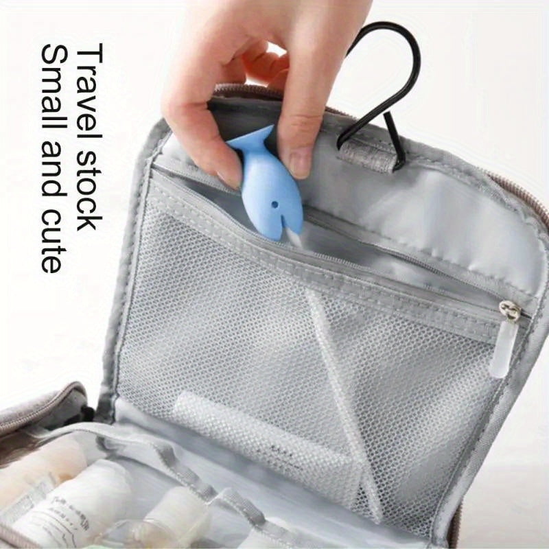 Kids Silicone Fish Shape Toothbrush Cover Stand Portable Travel Case