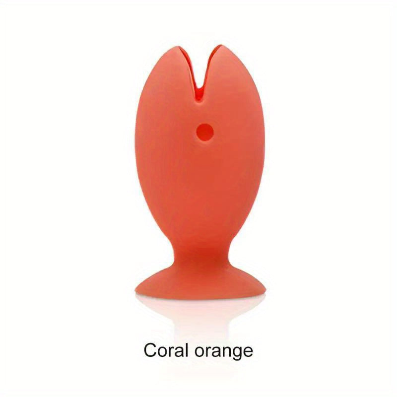 Kids Silicone Fish Shape Toothbrush Cover Stand Portable Travel Case