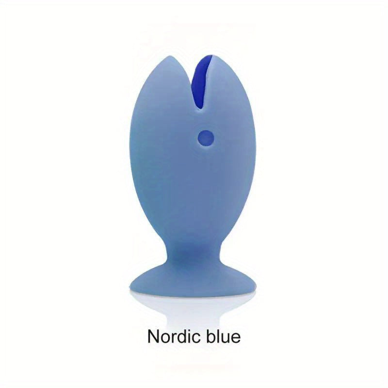 Kids Silicone Fish Shape Toothbrush Cover Stand Portable Travel Case