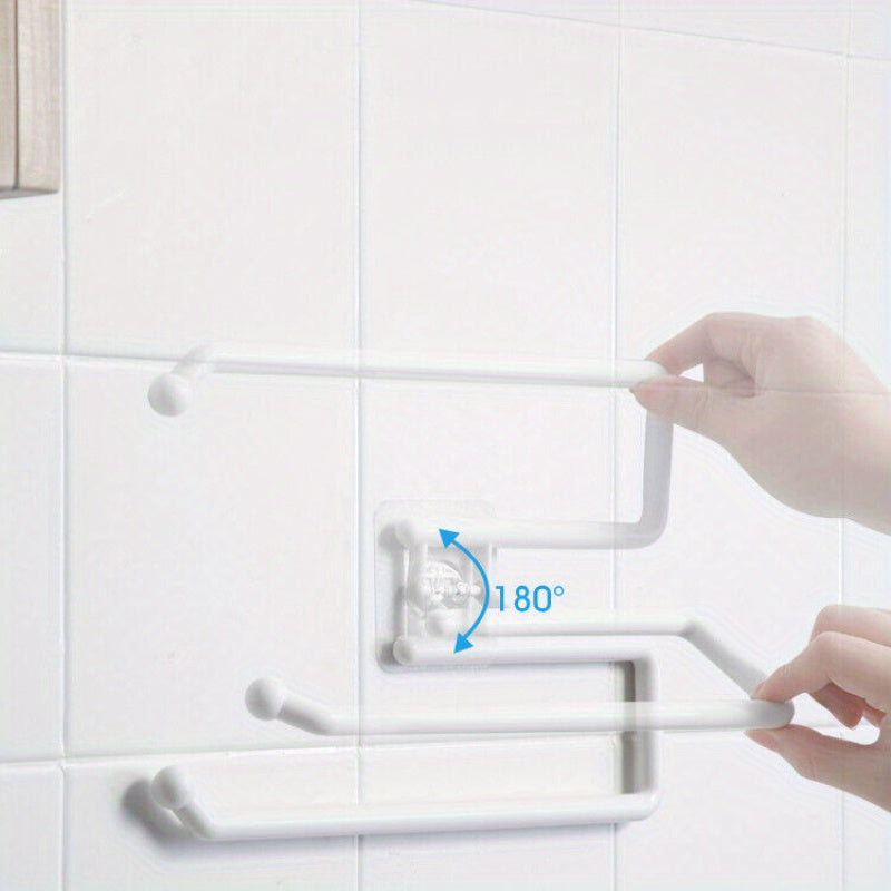 Soporte de papel toalla de plástico de montaje en pared para cocina y baño, estante de almacenamiento, 6.86x28.96x7.87cm