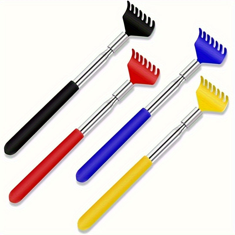 Extendable Stainless Steel Back Scratcher with Soft Grip for Itch Relief